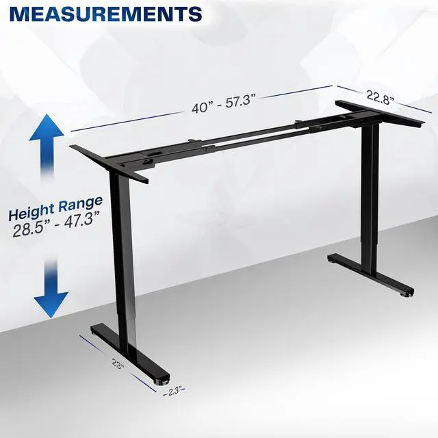 Alt view image 3 of 7 - Heavy Duty Dual Motor Electric Sit Stand Desk Frame, 220 lbs Capacity up to 77" x 43" Tops, Memory Controller Height Adjustable Frame Only, Black, DESK-E-200B