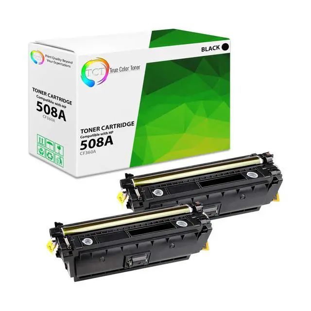 Main image of 508A Compatible Black Toner Cartridge for HP CF360A 2PK | For HP LaserJet Enterprise M552, M553, M577 Printers, Black, Page Yield: 6,000 Each, With Chip