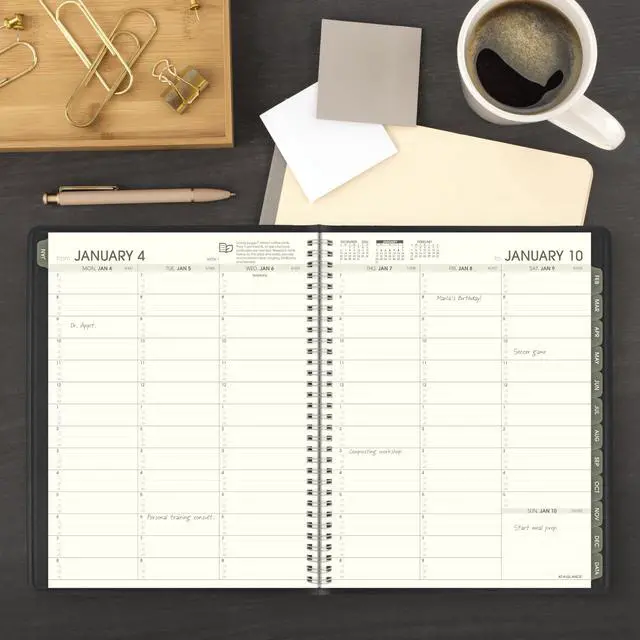 Alt view image 2 of 7 - 2027 Appointment Book Planner, Weekly & Monthly, 8.25" x 11", Quarter-Hourly, Recycled, Black (70950G0527)