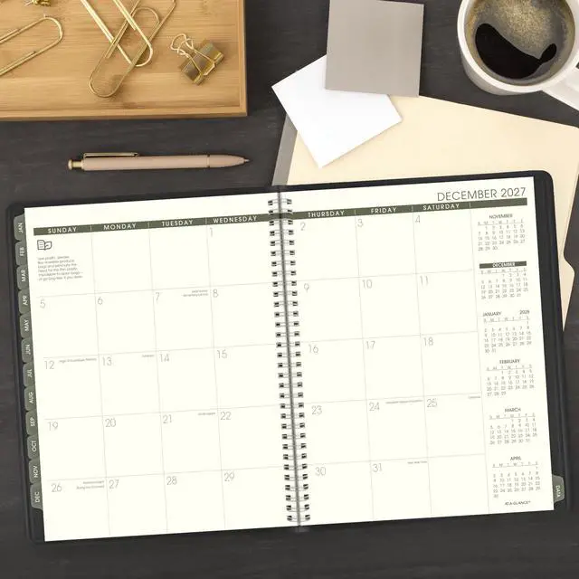 Alt view image 3 of 7 - 2027 Appointment Book Planner, Weekly & Monthly, 8.25" x 11", Quarter-Hourly, Recycled, Black (70950G0527)