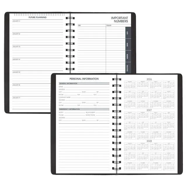 Alt view image 5 of 7 - 2027 Appointment Book Planner, Daily, 5" x 8", Quarter-Hourly, DayMinder, Black (G1000027)
