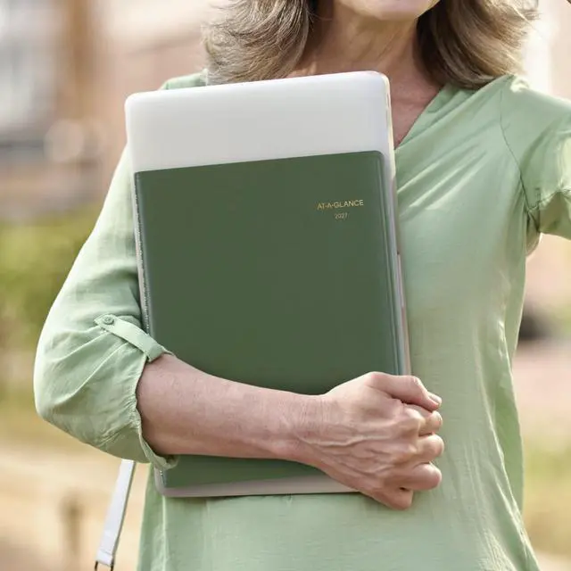 Alt view image 4 of 7 - 2027 Appointment Book Planner, Weekly & Monthly, 8.25" x 11", Quarter-Hourly, Recycled, Green (70950G6027)