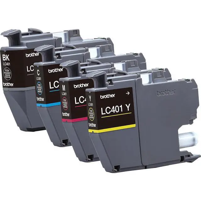 Alt view image 3 of 7 - Genuine LC401 4-Pack Color Standard Yield Ink Cartridge (Black, Cyan, Magenta, Yellow) Bundle with Deco Essentials Printer eBook for MFC-J1010DW, MFC-J1170DW