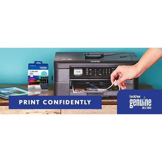 Alt view image 6 of 7 - Genuine LC401 4-Pack Color Standard Yield Ink Cartridge (Black, Cyan, Magenta, Yellow) Bundle with Deco Essentials Printer eBook for MFC-J1010DW, MFC-J1170DW