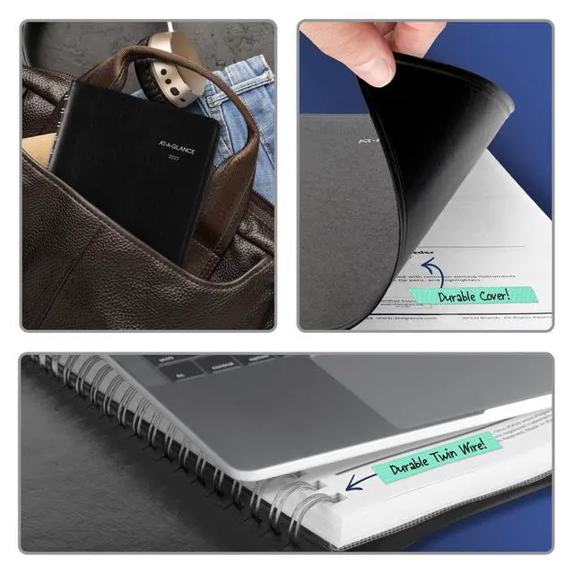 Alt view image 4 of 7 - 2027 Appointment Book Planner, Daily, 5" x 8", Quarter-Hourly, DayMinder, Black (G1000027)