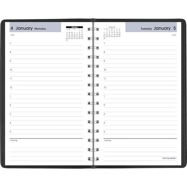 Alt view image 7 of 7 - 2027 Appointment Book Planner, Daily, 5" x 8", Hourly, DayMinder, Black (SK440027)