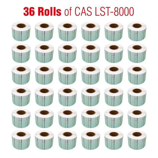 Alt view image 2 of 4 - Labels LST-8000 Thermal 36 Rolls - 36,000 Labels 58 x 30mm Printer Printing Scale Compatible with CAS LP-1000 CL-5000 CL-5500 CL-7200, Easy Weigh LS-100, VisionTech DLP-300 (8000, 36 Rolls)
