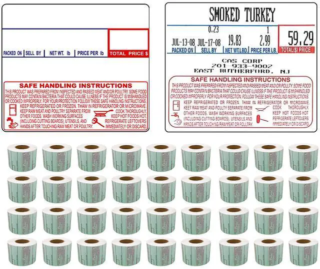 Main image of Labels LST-8030 Thermal 36 Rolls - 21,600 Labels 58 x 50mm Printer Printing Scale Compatible with CAS LP-1000 CL-5000 CL-5500 CL-7200, Easy Weigh LS-100, VisionTech DLP-300 (8030, 36 Rolls)