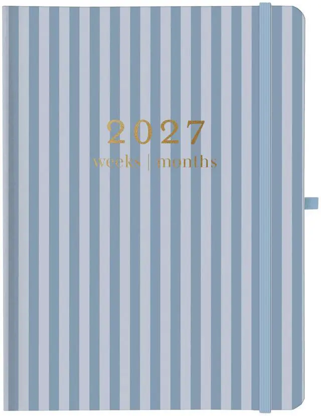 Main image of Stripes 18 Month Planner | July 2026 Dec. 2027 | Hardbound Planner with Monthly Tabs | Holidays & Reminder Stickers 6 x 8
