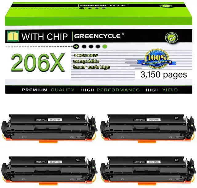 Main image of Compatible Toner Replacement for HP W2110X Black 4-Pack | Compatible with M283fdw M283cdw M283fdn M282nw M255dw M255nw Laser Jet 107a Laser Jet 107w printers | ~3,000p