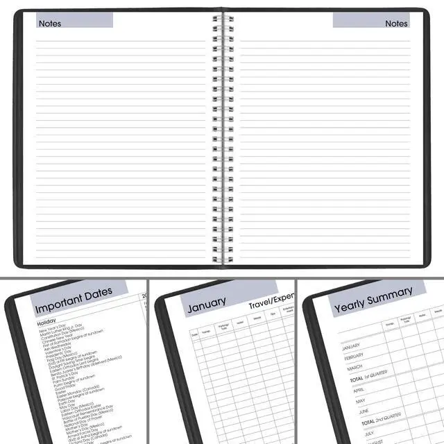Alt view image 6 of 7 - 2027 Planner, Weekly & Monthly, 7" x 8.75", Executive Soft Cover, DayMinder, Black (G5460027)