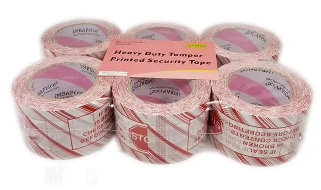 Alt view image 3 of 3 - 6 Rolls of 110 Yard(6X 330 Feet Long) 3-Inches Wide Printed White Carton Sealing Tape with Red Lettering -"IF Seal is Broken" - 3" Stop Sign Security Shipping Tape
