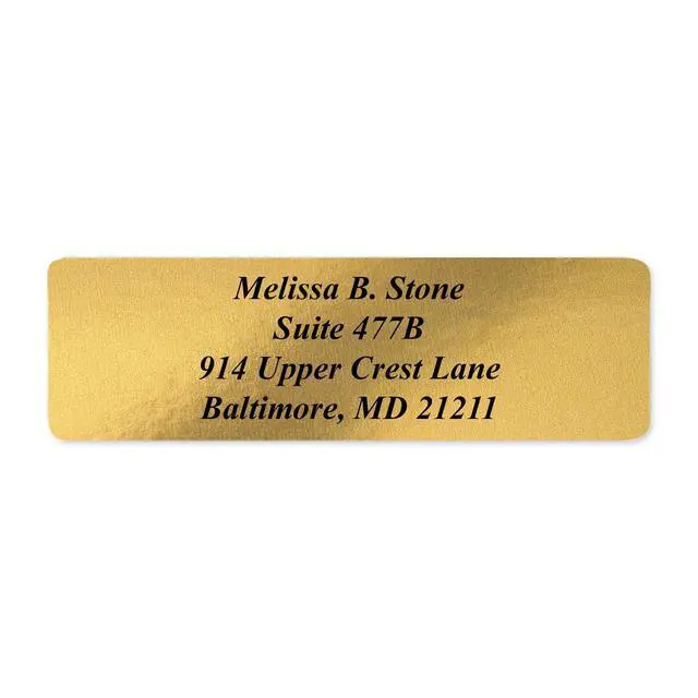 Alt view image 5 of 5 - Gold Foil Personalized Return Address Labels with Elegant Dispenser - Roll of 250 Custom Stickers