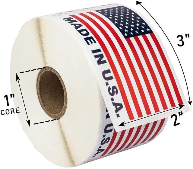Alt view image 2 of 5 - Made in USA (Not Postage Stamps) (2" x 3") | Pre-Printed Labels/Stickers, 500 Labels per Roll, 28 Rolls