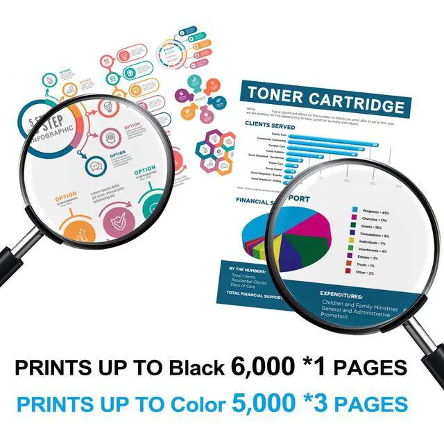 Alt view image 3 of 6 - 212A Toner Cartridge 4 Pack Set (BK/C/M/Y) Replacement for HP 212X 212A | (With Chip) W2120A W2120X Color Enterprise M555dn M554dn M555x M555 M554 MFP M578 Series M578dn M578c M578f M578z Printer