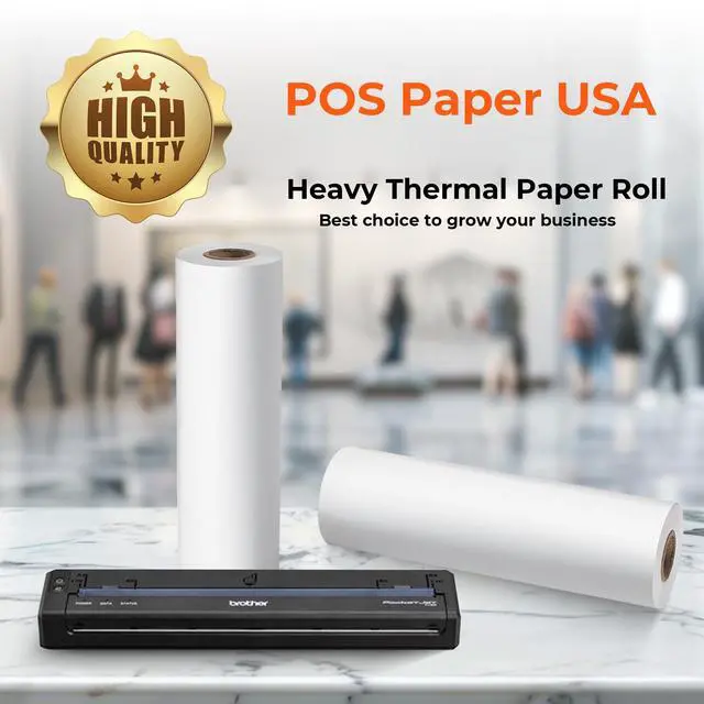 Alt view image 4 of 6 - 8 1/2" x 100' Heavy Thermal Paper for Brother PocketJet Printers (6 Rolls/Case) - BPA Free