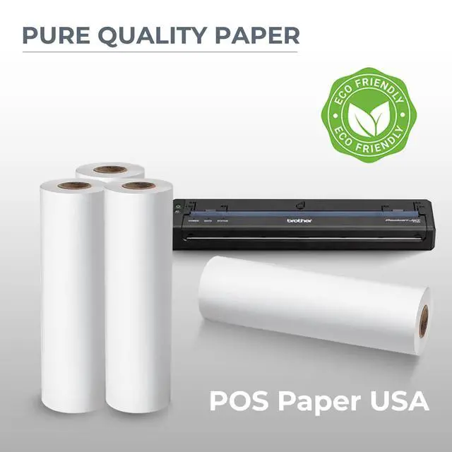 Alt view image 5 of 6 - 8 1/2" x 100' Heavy Thermal Paper for Brother PocketJet Printers (6 Rolls/Case) - BPA Free