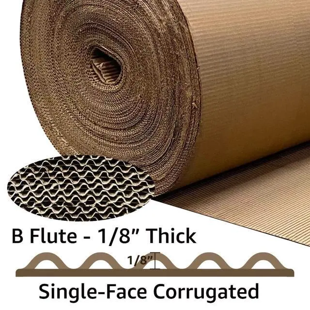 Alt view image 3 of 7 - UOFFICE Corrugated Wrap 48" x 250' x 1/8" Thick - B Flute - Cardboard Wrap