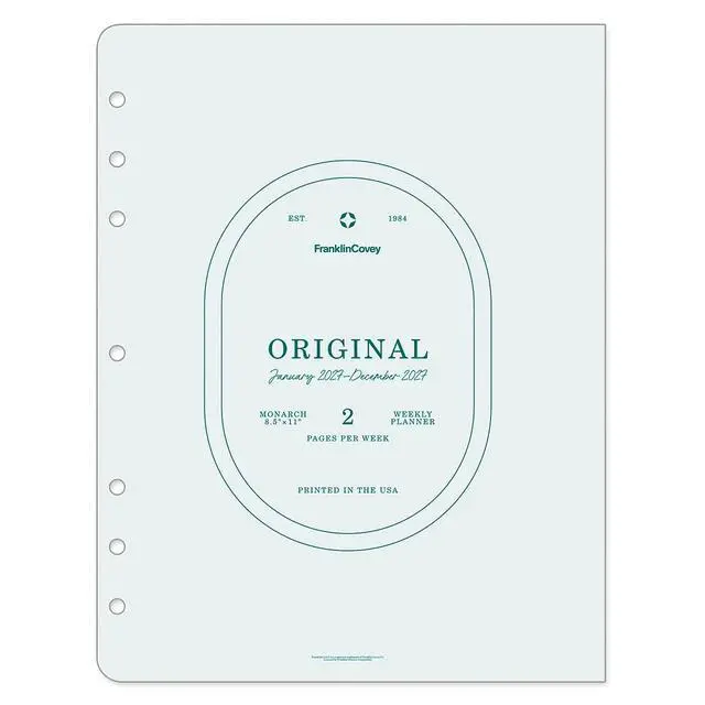 Alt view image 2 of 7 - FranklinCovey - Original Weekly Ring-Bound Planner (Monarch, Jan 2027 - Dec 2027)