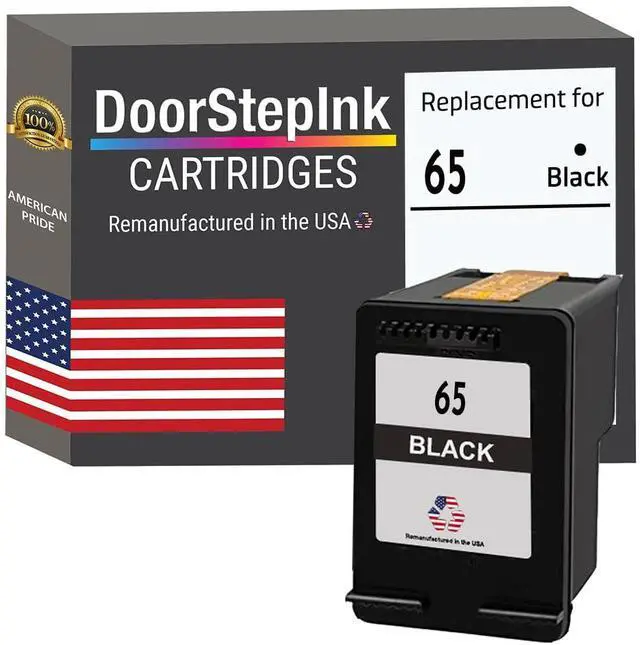 Main image of 65 Black Remanufactured Ink Cartridge Replacement for HP 65 - Compatible with DeskJet 2633/2655/3758, Envy 5055/5020/5032 - Standard Yield 1-Pack