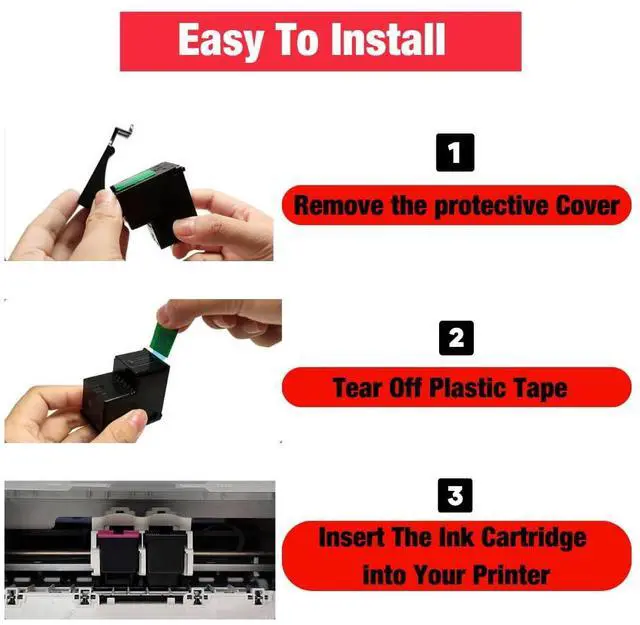 Alt view image 3 of 4 - 65 Black Remanufactured Ink Cartridge Replacement for HP 65 - Compatible with DeskJet 2633/2655/3758, Envy 5055/5020/5032 - Standard Yield 1-Pack