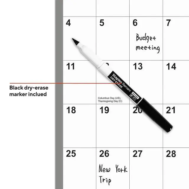 Alt view image 3 of 6 - 2026-2027 Academic Dry Erase Wall Calendar, 32x48 In, ST54274 | Reversible white/red/gray design for planning school-year schedules