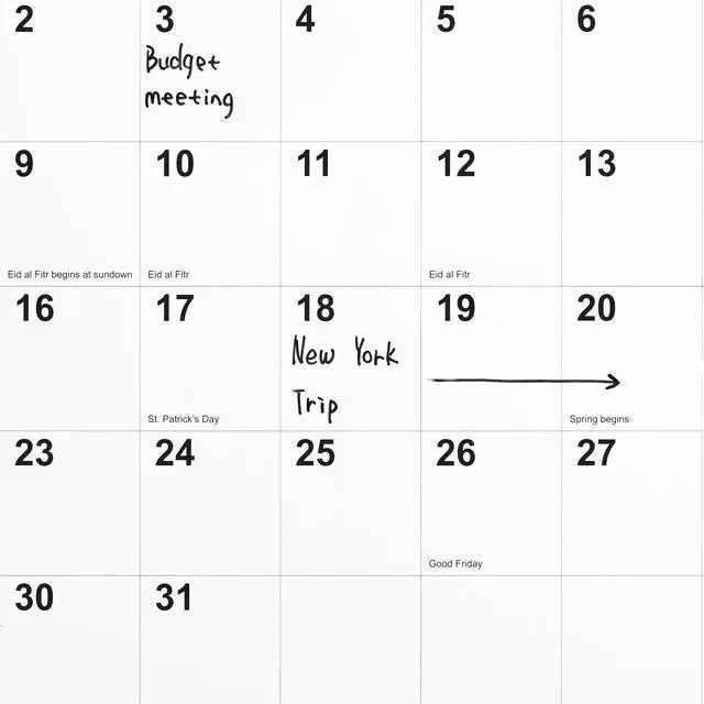 Alt view image 5 of 6 - 2026-2027 Academic Dry Erase Wall Calendar, 32x48 In, ST54274 | Reversible white/red/gray design for planning school-year schedules