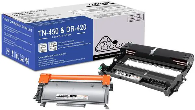 Main image of 1 Pack TN450 TN-450 Toner Cartridge and 1 Pack DR420 DR-420 Drum Unit: Compatible TN450 DR420 Replacement for Brother TN450 7065DN IntelliFax-2840 2940 HL-2220 2230 2275DW MFC-7240 7360N Printer