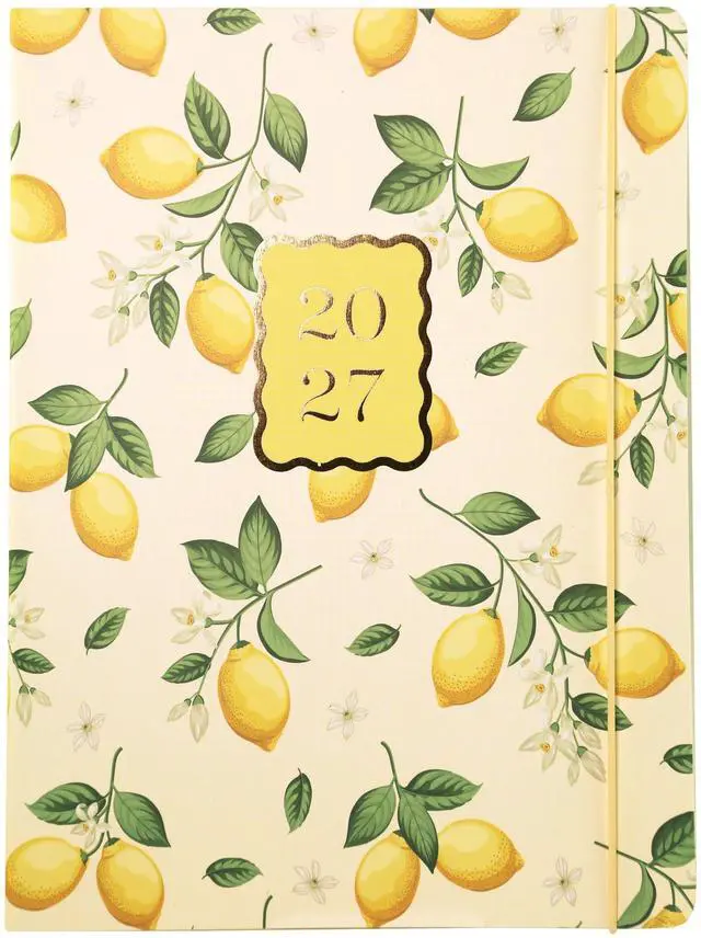 Main image of 18 Month Planner/Calendar, July 2026 Dec. 2027 Lemons Monthly Planner, Holidays, Notes Pages, 8 x 10