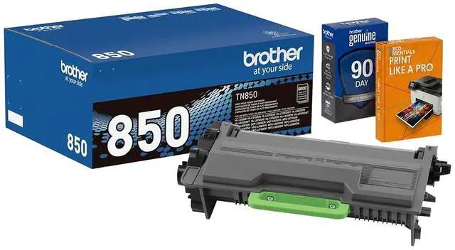 Main image of Genuine TN850 Black High Yield Toner Cartridge, Up to 8,000 Pages, Bundle with Deco Essentials Printer eBook for HL-L6200DW, MFC-L5800DW, MFC-L5700DW, HL-L5200DW, HL-L5100DN, HL-L6400DW