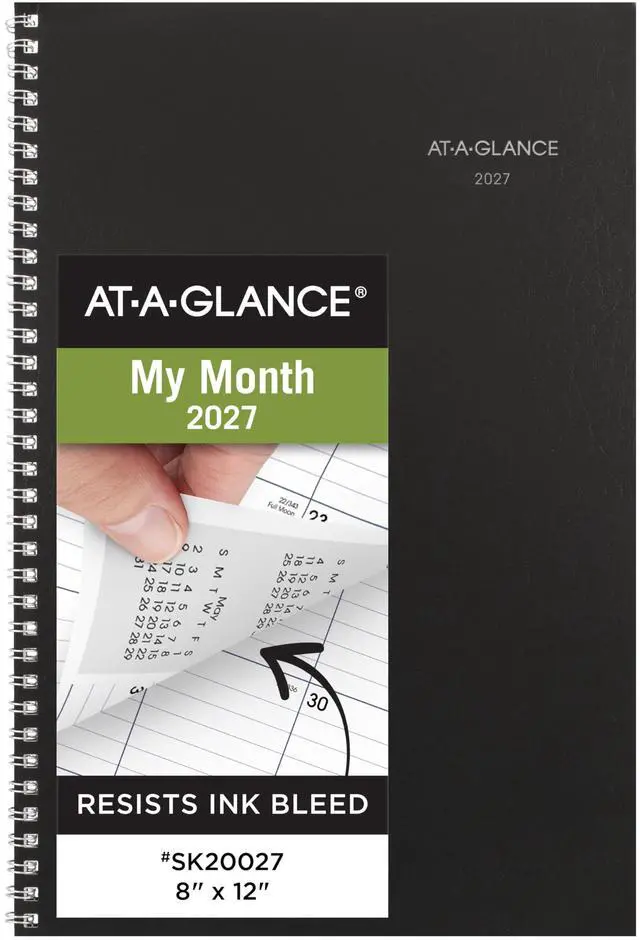 Main image of 2027 Planner, Monthly, 14-Month Dec-Jan, 8" x 12", DayMinder, Black (SK20027)