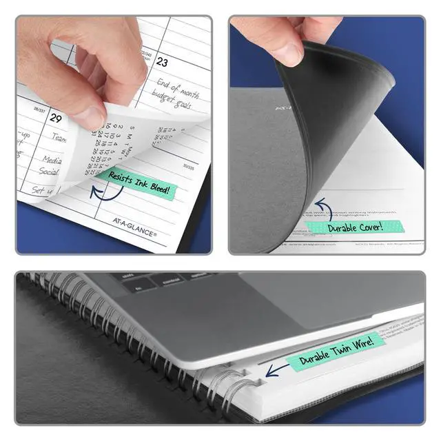 Alt view image 4 of 7 - 2027 Planner, Monthly, 14-Month Dec-Jan, 8" x 12", DayMinder, Black (SK20027)