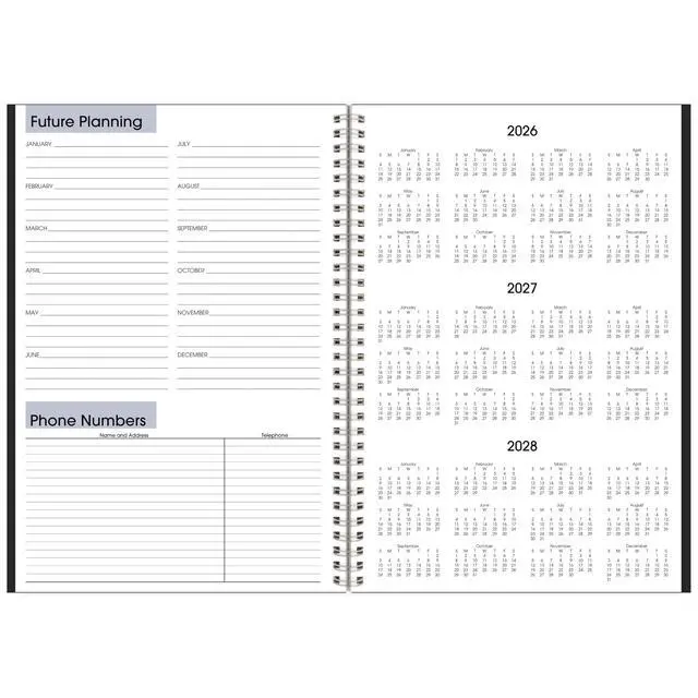 Alt view image 5 of 7 - 2027 Planner, Monthly, 14-Month Dec-Jan, 8" x 12", DayMinder, Black (SK20027)