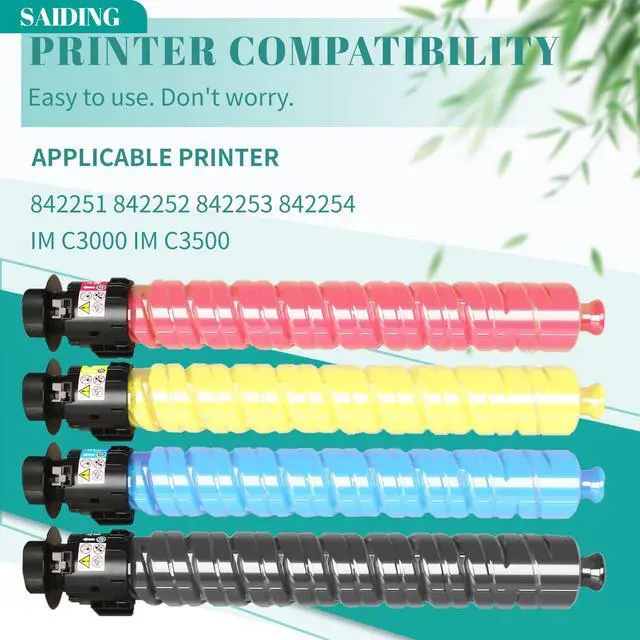 Alt view image 2 of 5 - IM C3000 IM C3500 IMC3000 IMC3500 Toner Cartridge High Yield | Compatible with Ricoh 842251 842252 842253 842254 for Savin Lanier IM C3000 IM C3500 Printer(4 Pack)