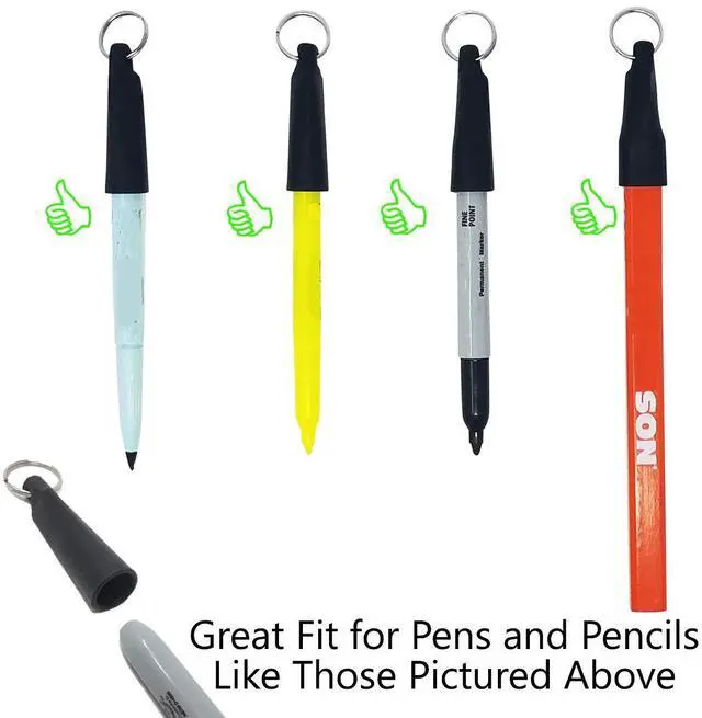 Alt view image 4 of 7 - 5 Pack - Heavy Duty Retractable Pull Pen Holder - Ideal for Markers & Carpenter Pencils - Nylon Cable, Self Retracting Reel & Tight Metal Belt Clip Retractable Carpenter Pencil Holder by Reel-N-Rite