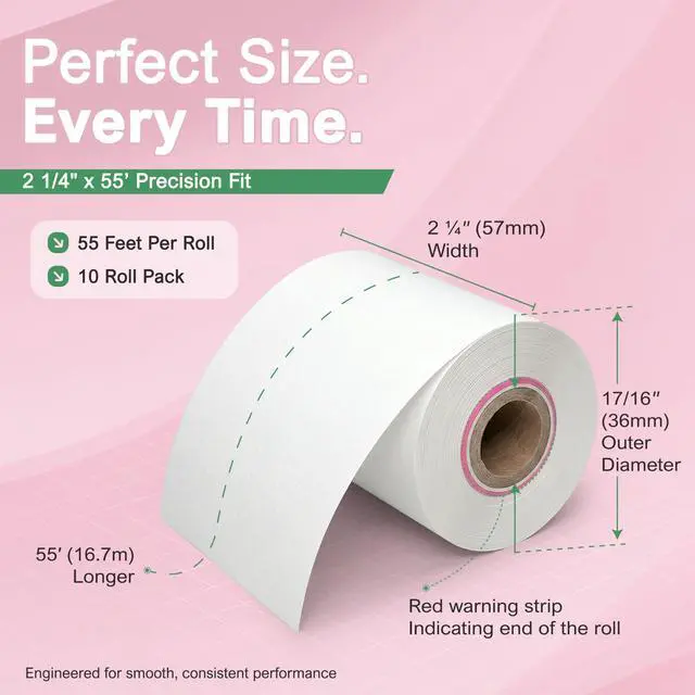 Alt view image 3 of 6 - Compatible Clover Compact Countertop POS Thermal Receipt Paper 2 1/4 x 55 (40 rolls)