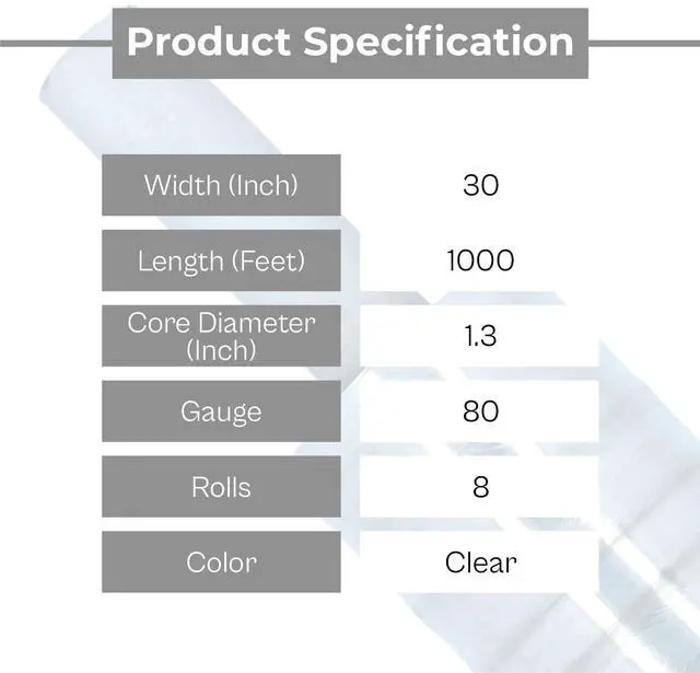 Alt view image 3 of 7 - PSBM Stretch Wrap with Handles, 8 Rolls 30 Inch x 1000 Feet 80 Gauge Heavy Duty Clear Plastic Wrap Industrial Strength Shrink Film for Moving, Packing & Shipping