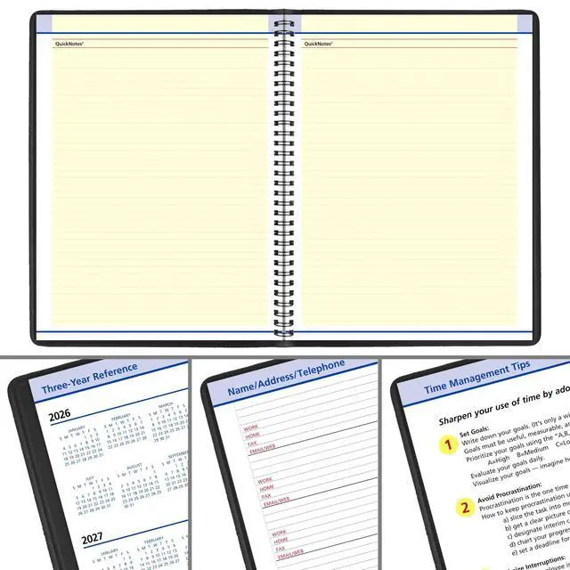 Alt view image 7 of 7 - 2027 Appointment Book Planner, Weekly & Monthly, 13-Month Jan-Jan, 8.25" x 11", QuickNotes, Black (769500527)