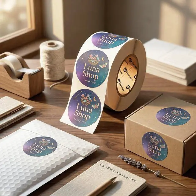 Alt view image 5 of 6 - Custom Sticker Label Rolls, Circle Business Logo (Circle) | Circle labels, Custom label stickers, Personalized labels stickers, Stickers bulk, Custom stickers for business logo