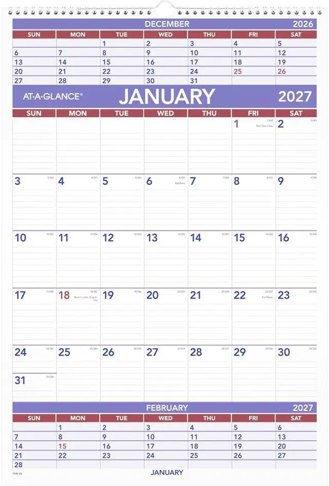 Main image of 2027 Wall Calendar, 15.5" x 22.75" Planner, 3-Month Reference (PM62827)