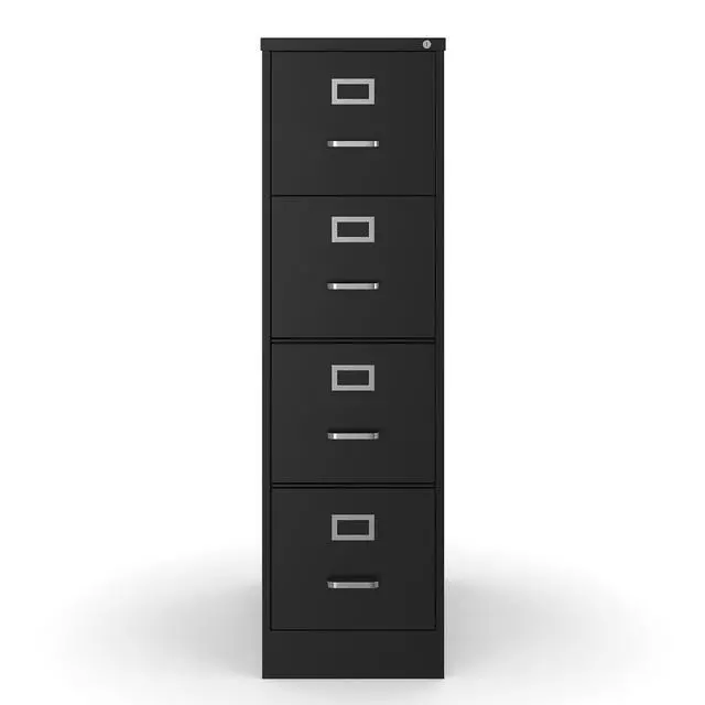 Alt view image 4 of 7 - 4-Drawer Vertical File Cabinet, Letter/Legal, Locking, Black