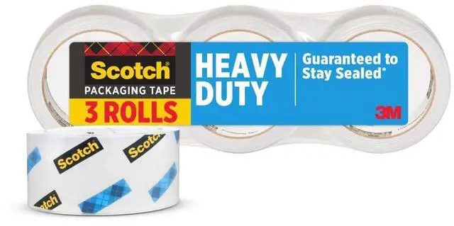 Main image of Heavy Duty Shipping Packing Tape, Clear, Holiday Shipping Supplies, 1.88 in. x 38.2 yd., 3 Rolls