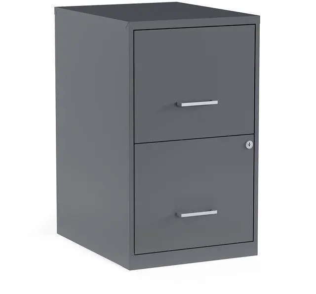 Main image of Vertical File Cabinet, Letter/Legal, 2-Drawer, Locking, Graphite | Compatible storage for letter and legal documents in offices