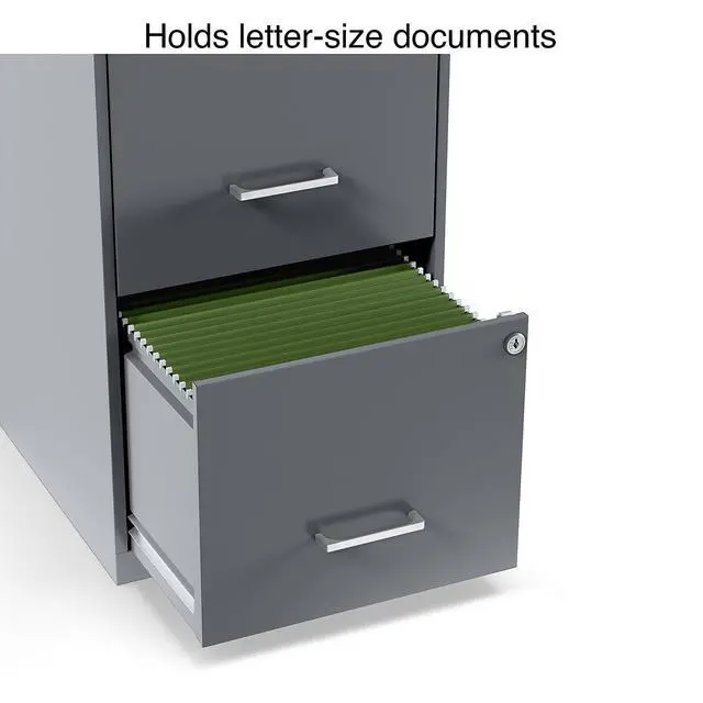 Alt view image 5 of 7 - Vertical File Cabinet, Letter/Legal, 2-Drawer, Locking, Graphite | Compatible storage for letter and legal documents in offices