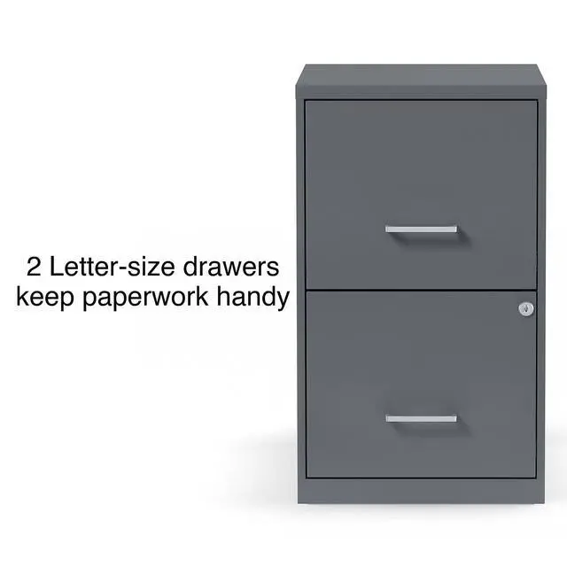 Alt view image 4 of 7 - Vertical File Cabinet, Letter/Legal, 2-Drawer, Locking, Graphite | Compatible storage for letter and legal documents in offices