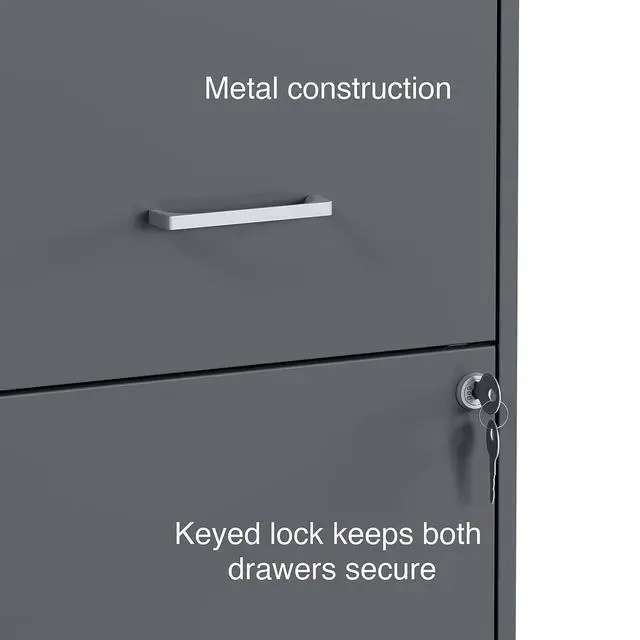Alt view image 7 of 7 - Vertical File Cabinet, Letter/Legal, 2-Drawer, Locking, Graphite | Compatible storage for letter and legal documents in offices