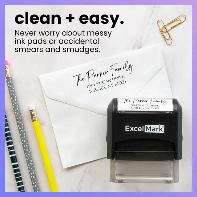 Alt view image 3 of 7 - Personalized Return Address Stamp Custom Self Inking Rubber Stamp (Large, Santa Catalina)