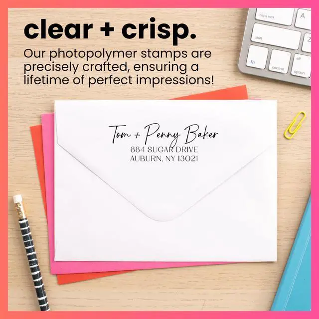 Alt view image 5 of 7 - Personalized Return Address Stamp Custom Self Inking Rubber Stamp (Large, Santa Catalina)