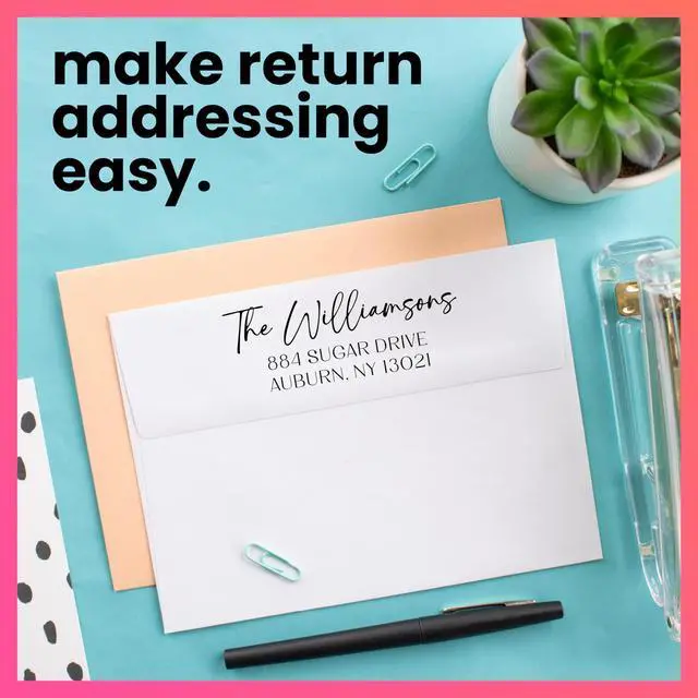 Alt view image 6 of 7 - Personalized Return Address Stamp Custom Self Inking Rubber Stamp (Large, Santa Catalina)