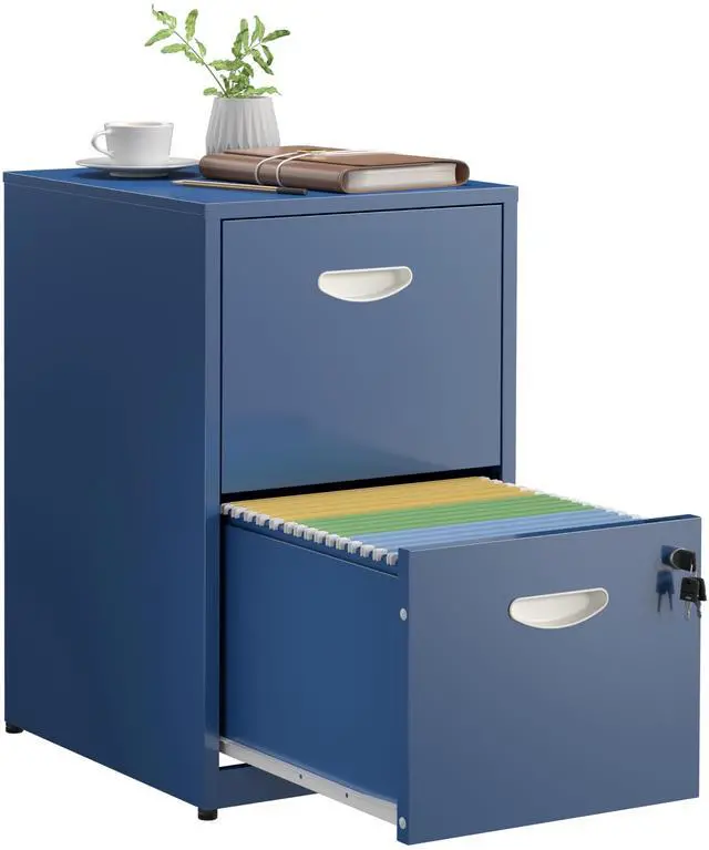 Main image of 2 Drawer File Cabinet,Metal Office File Cabinet with Lock,Blue | Filing Cabinets for Home Office,Vertical Modern File Cabinet Office Two Drawers for Hanging Letter,Assembly Required